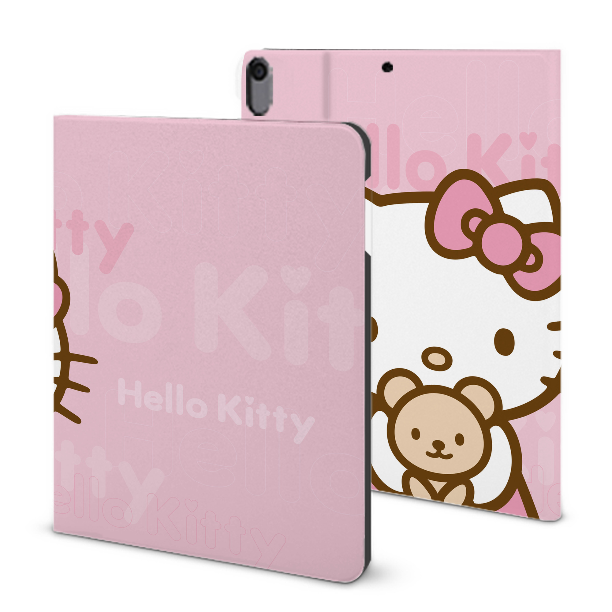 （画像用） Hello Kitty ハローキティ IPad ケース ブック型 PUレザー TPU 耐衝撃 軽量 薄型 ペン収納なし 全面保護 IPad 各モデル対応